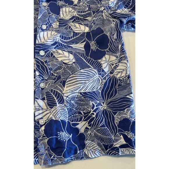 Janie And Jack Size 5 Tropical Linen Blend Button Front Short Sleeve Shirt - Picture 5 of 6